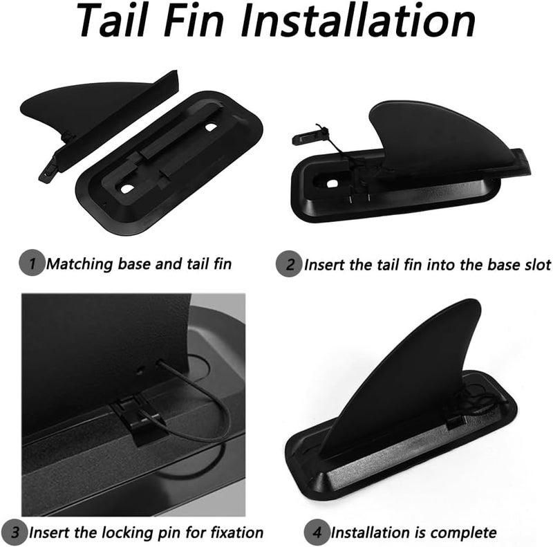 LOOEEL 1 Pairs Surfing Fins, Inflatable Paddle Board Fins, 4-inch Center Fin with Base,Detachable Fin Dock Tail Fin for Long Board Paddle Board Surfboard Surfing Kayak Fin - Image 4